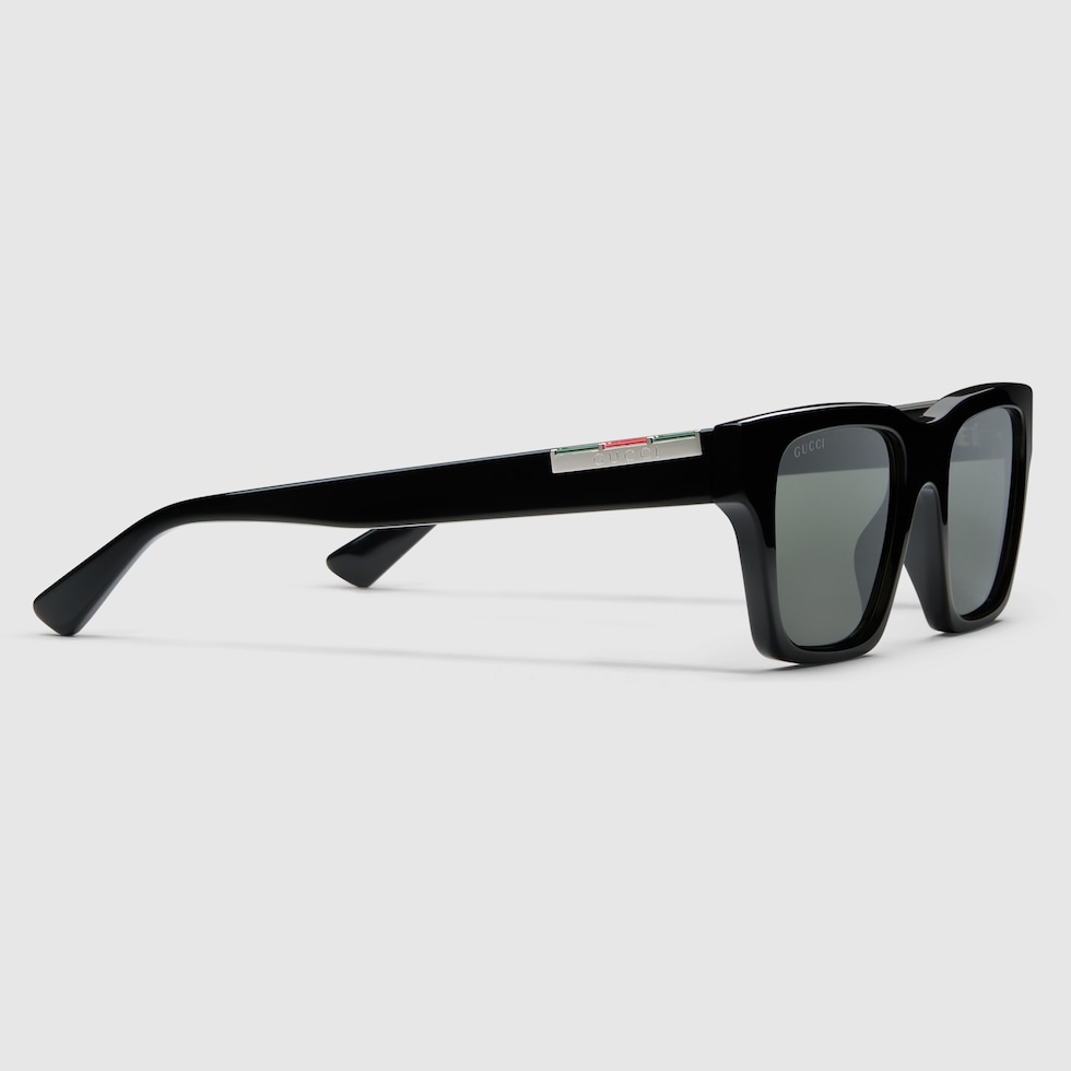 Rectangular frame sunglasses in black | GUCCI® US