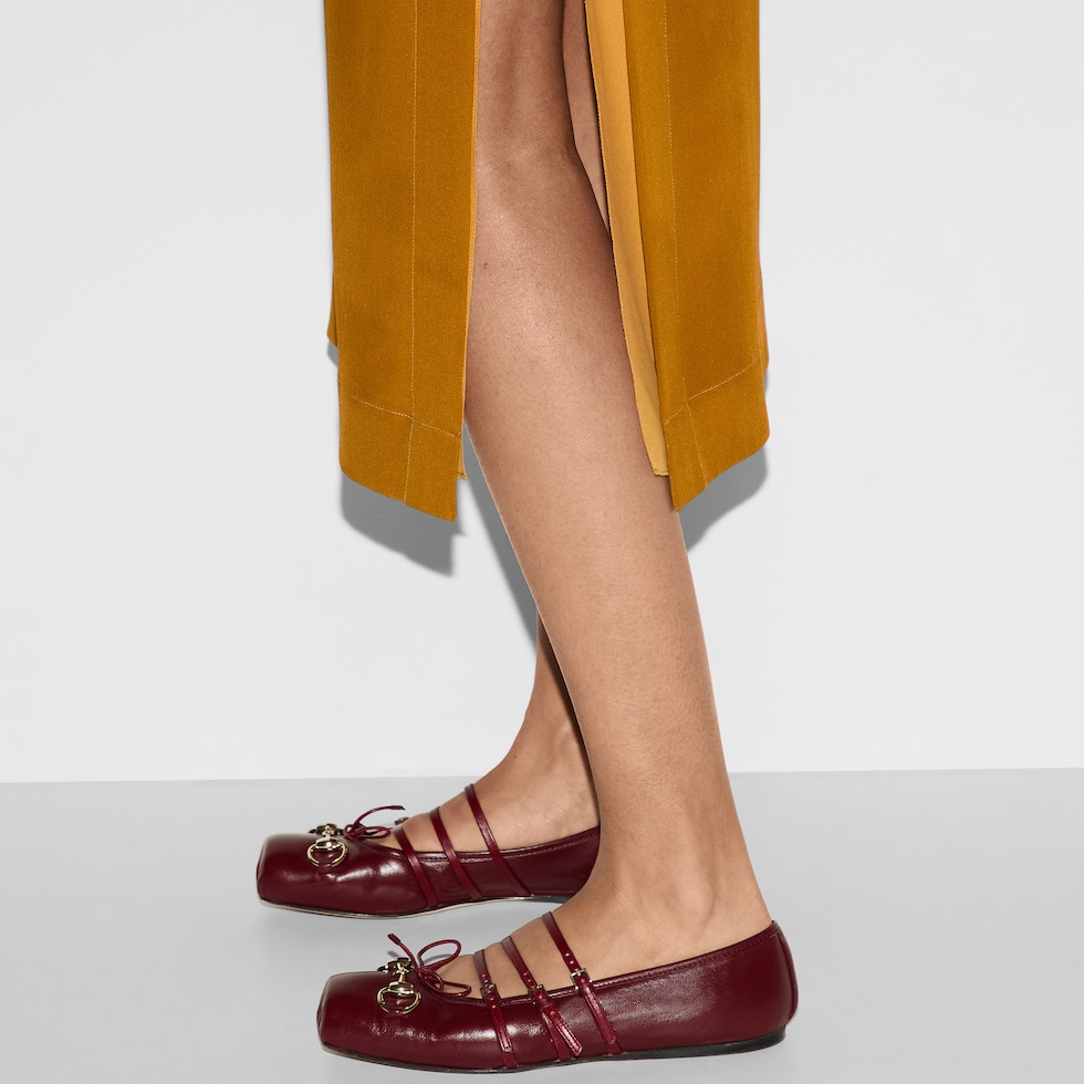 Silk georgette skirt in mustard yellow | GUCCI® US