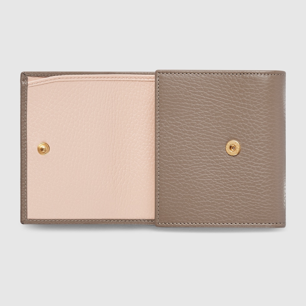 ダブルG バイカラー スモールウォレット ・トープ レザー ダブルG バイカラー スモールウォレット ・トープ レザー