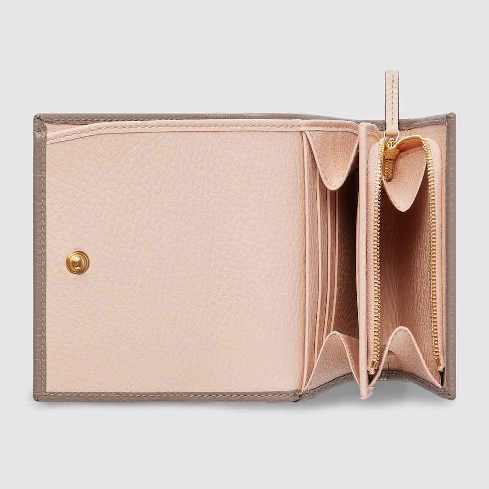 ダブルG バイカラー スモールウォレット ・トープ レザー | GUCCI公式