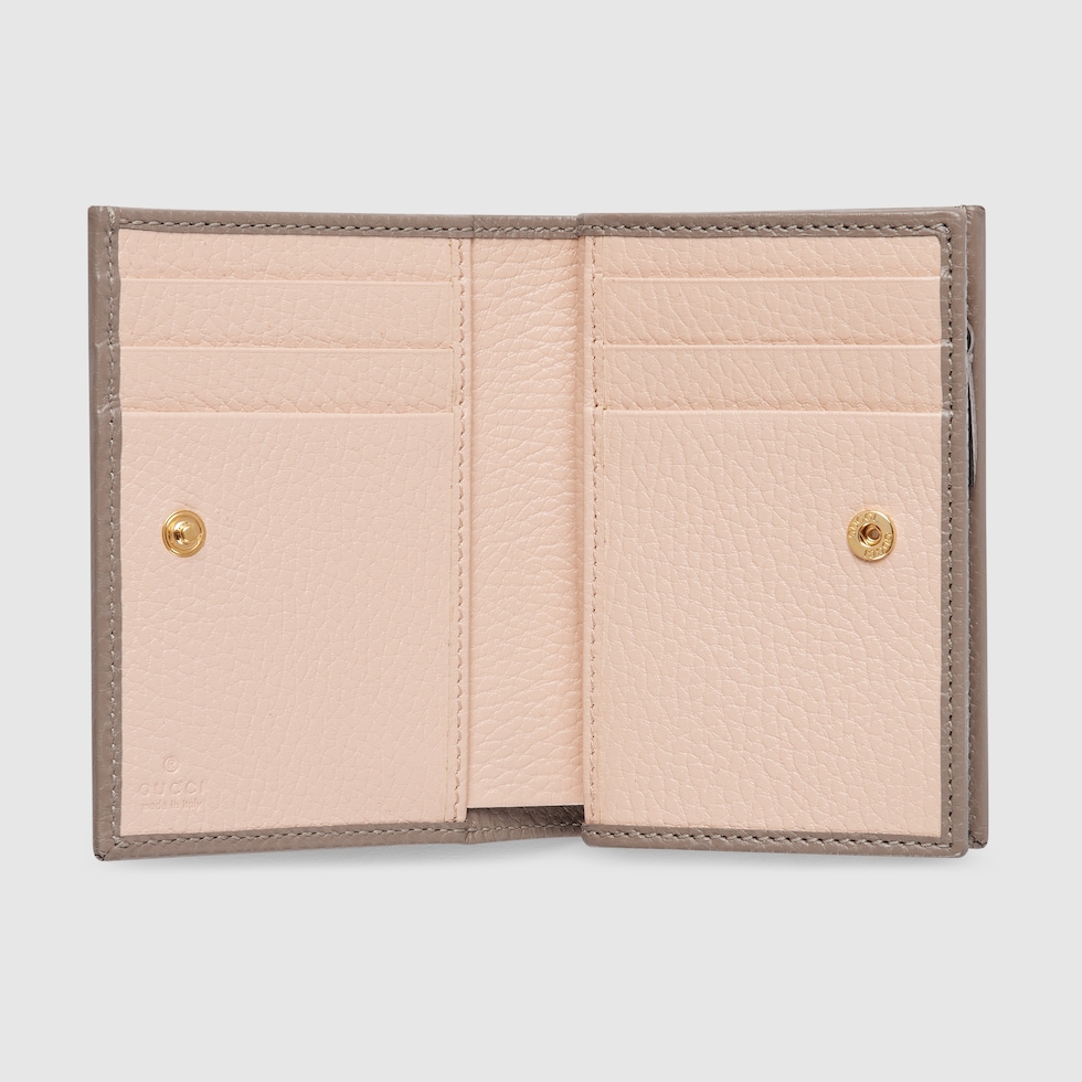 GUCCI GGマーモント スモール ツートンウォレット Bi-color GG Marmont small wallet in Rosso Ancora red and
