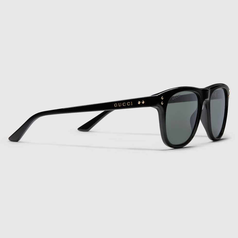 【送料&関税込】Gucci Square Sunglasses Square sunglasses with Web in black injection | GUCCI® US