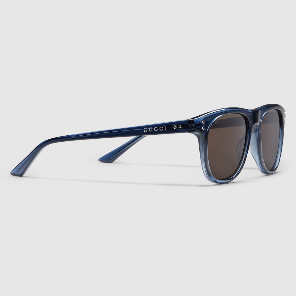 Square frame sunglasses in blue | GUCCI® US Square frame sunglasses in blue | GUCCI® US
