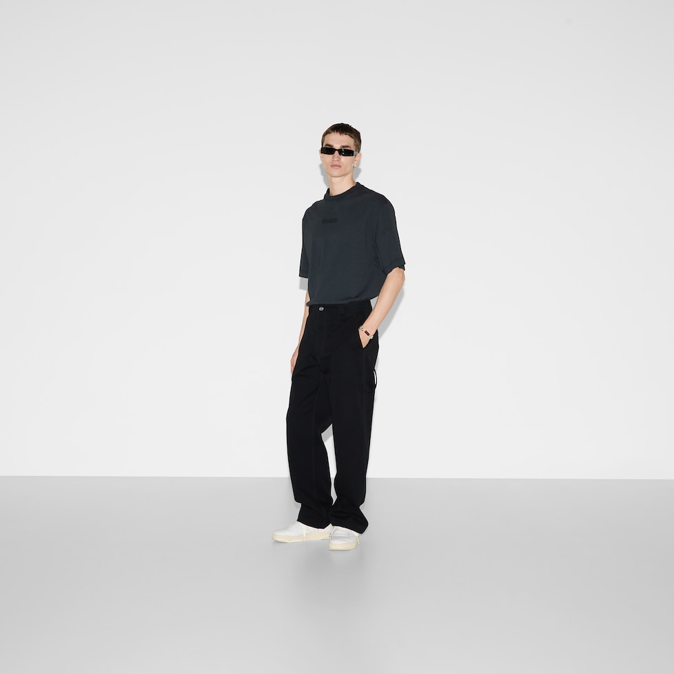 Cotton canvas pants in black | GUCCI® US