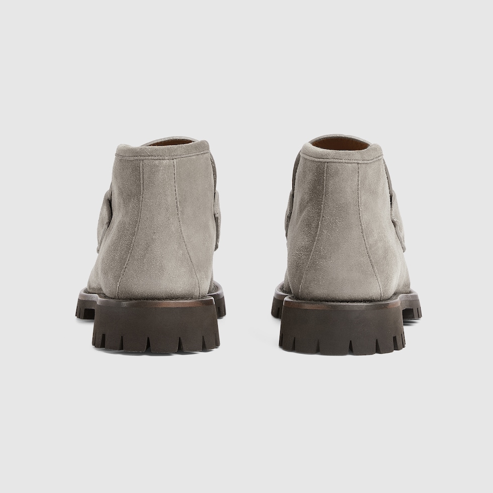 ショートブーツ・ブーティ Ankle Boots With Horsebit In Neutrals Women's Horsebit ankle boot in brown suede | GUCCI® US