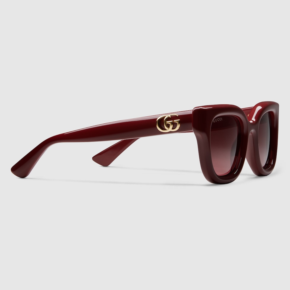 サングラス GUCCI Gucci Red Ancora Sunglasses Rectangular frame sunglasses in Rosso Ancora red | GUCCI® US