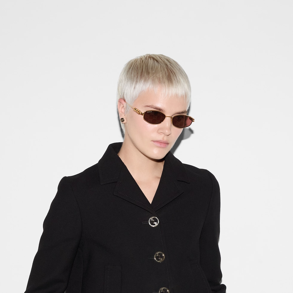 希少✨GUCCI グッチ　GGロゴ　ラグジュアリー　フルメタルフレーム Gucci GG Logo Oversized Sunglasses 54mm with Grey Lenses - GG1692SA001