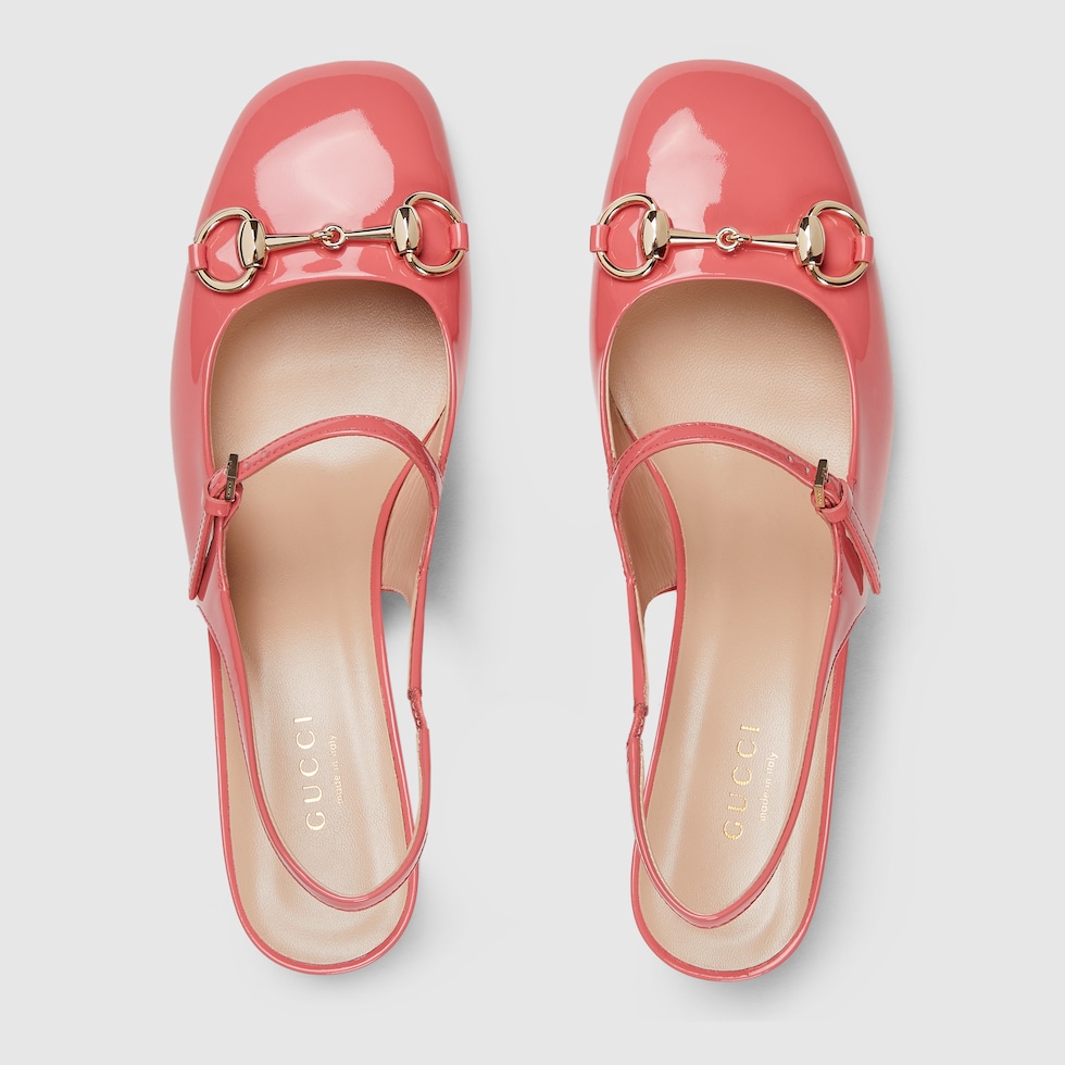【2025年最新】大人気ブランドの人気アイテム  leather patent pink bright in pump Horsebit Women's | US GUCCI® 靴
