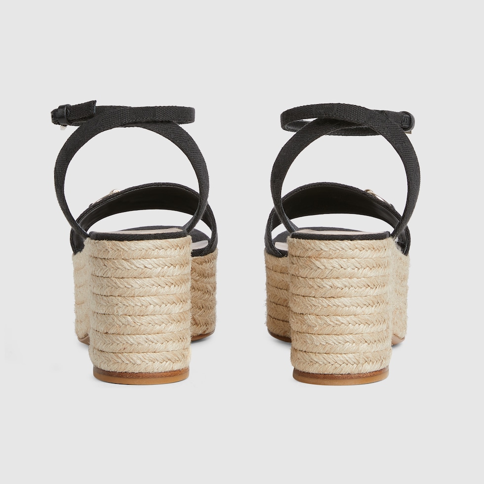 Women's espadrille with Horsebit in black Original GG canvas