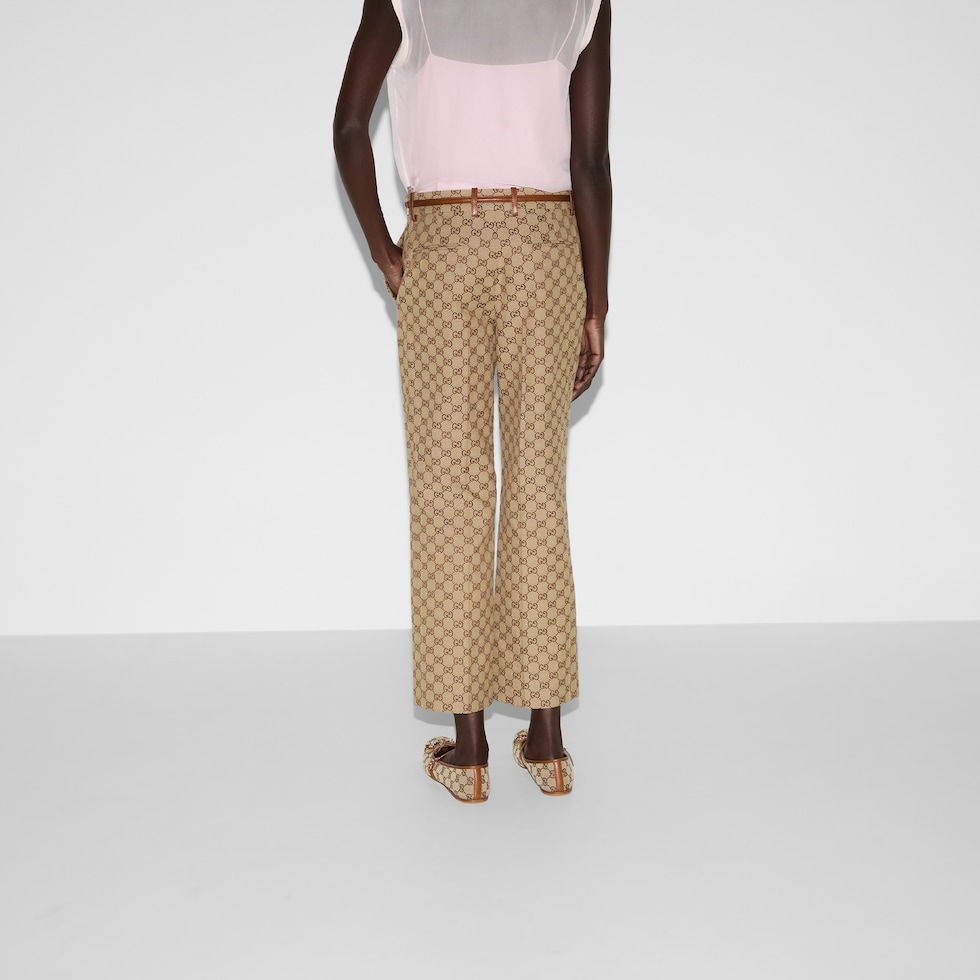 ホースビット付き GGキャンバス パンツ ・キャメル＆ダークブラウン