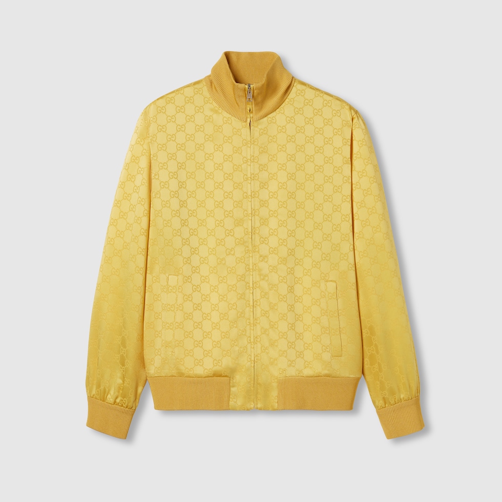 GG jacquard zip jacket in yellow | GUCCI® GR