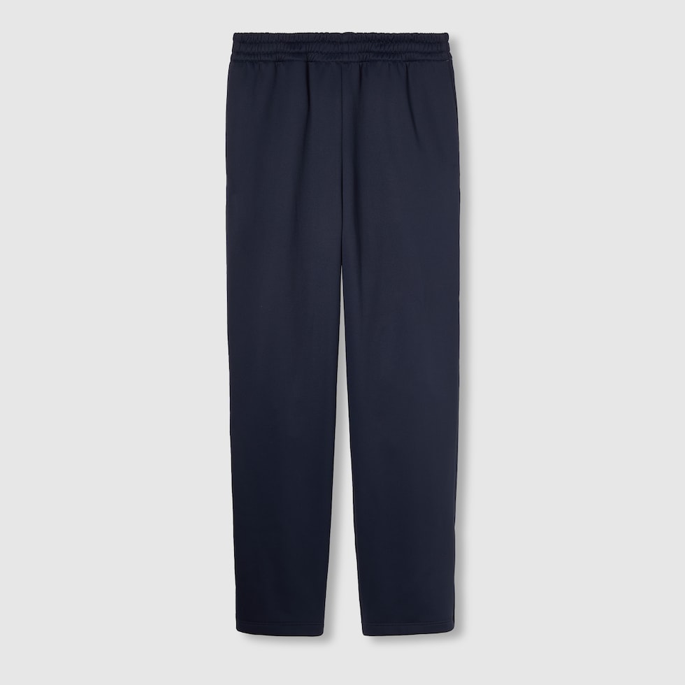 Wide leg nylon jersey pants in navy | GUCCI® US