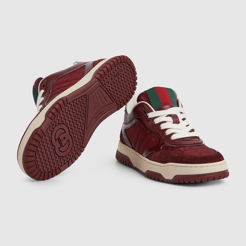 【GUCCI】re-web sneakers 785452AAEW9 Women's Gucci Re-Web sneaker in Rosso Ancora red GG canvas