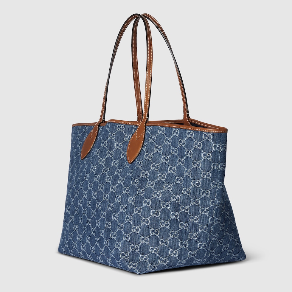 ◆GUCCI NEW◆Totissima トート ハンドバッグ/ Sapphire◆ Gucci Totissima large tote bag in blue GG denim | GUCCI® US
