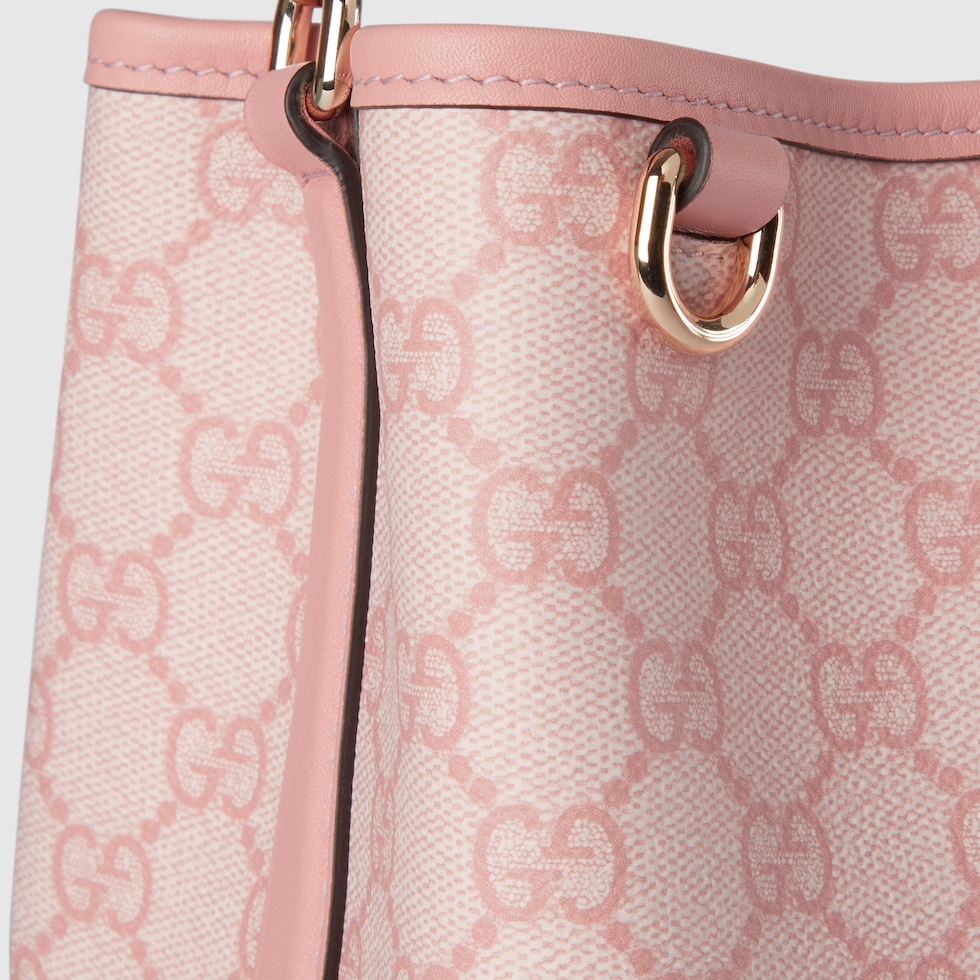 GUCCI 25S EMBLEM MINI BAG 19 IN BEIGE AND BLACK CALFSKIN