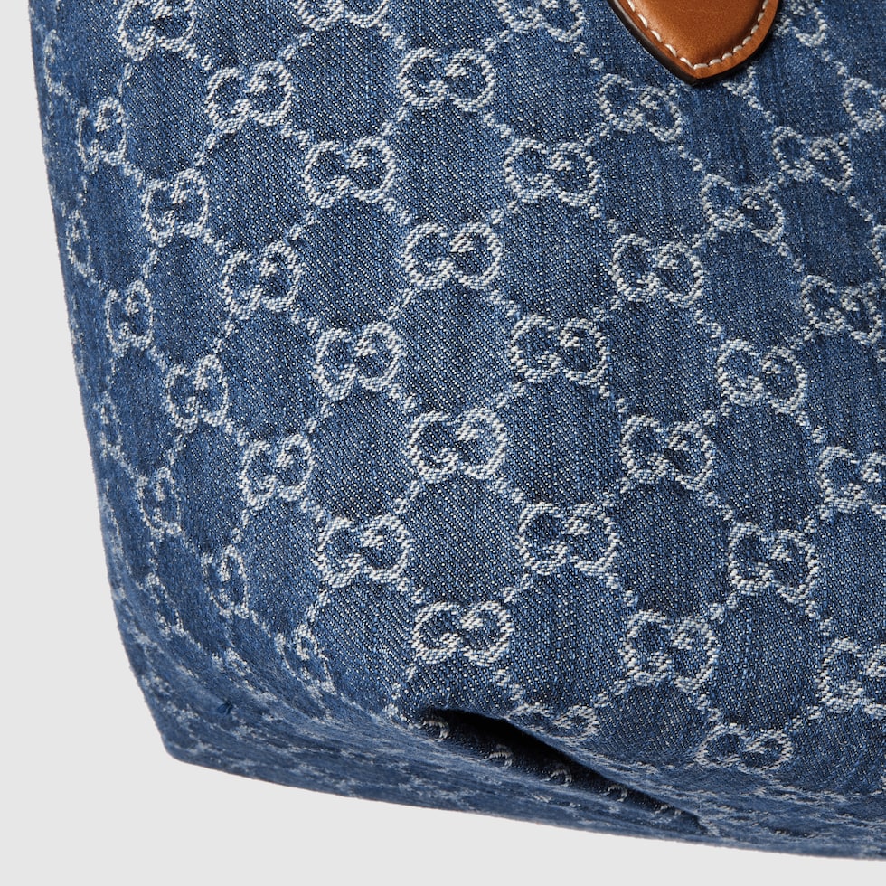 【GUCCI】HANDBAG TOTISSIMA DENIM GG SUPR/HARNESS◆820496FAD3 Gucci Totissima small tote bag in blue GG denim | GUCCI® US