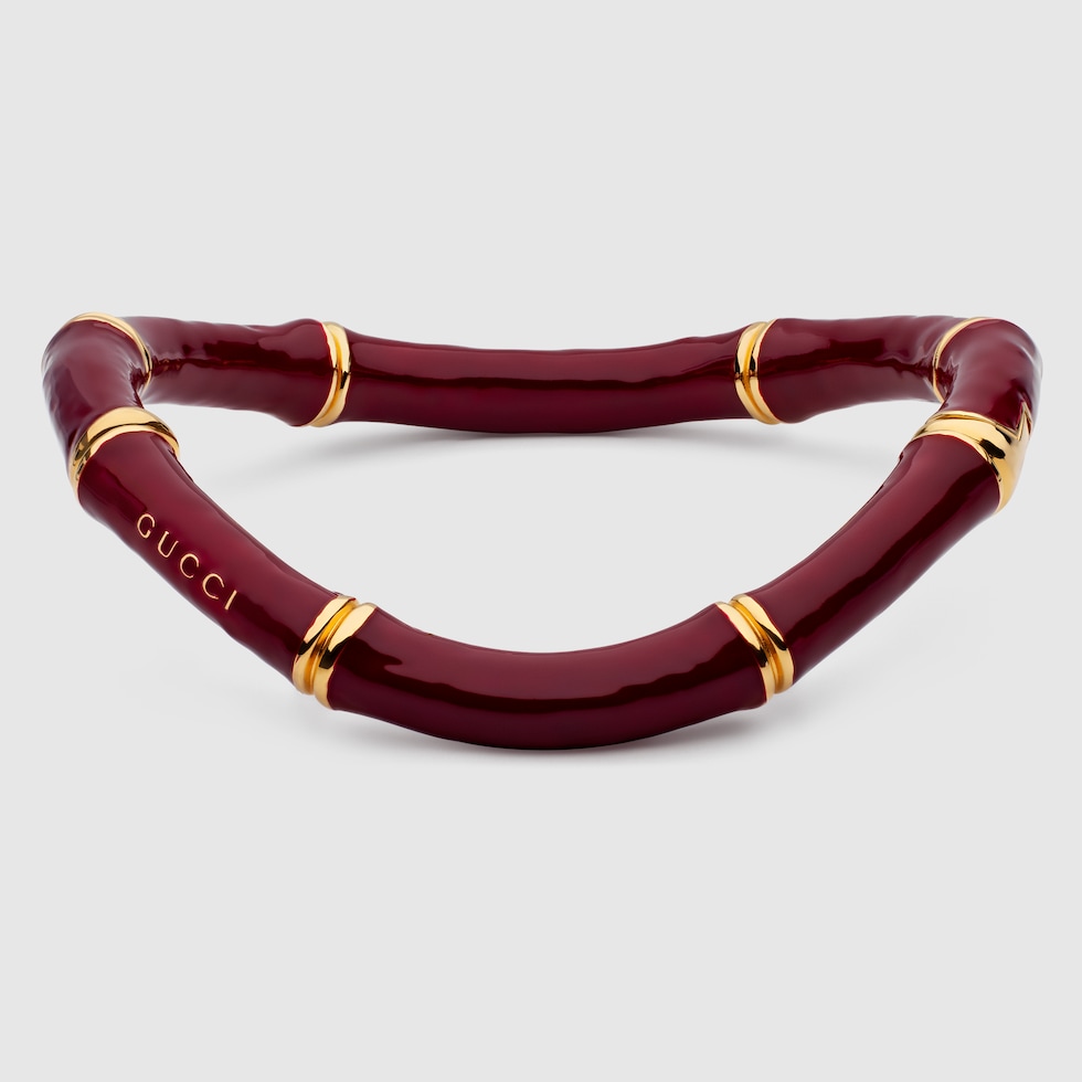 Gucci Bamboo choker necklace in Rosso Ancora red enamel | GUCCI® US