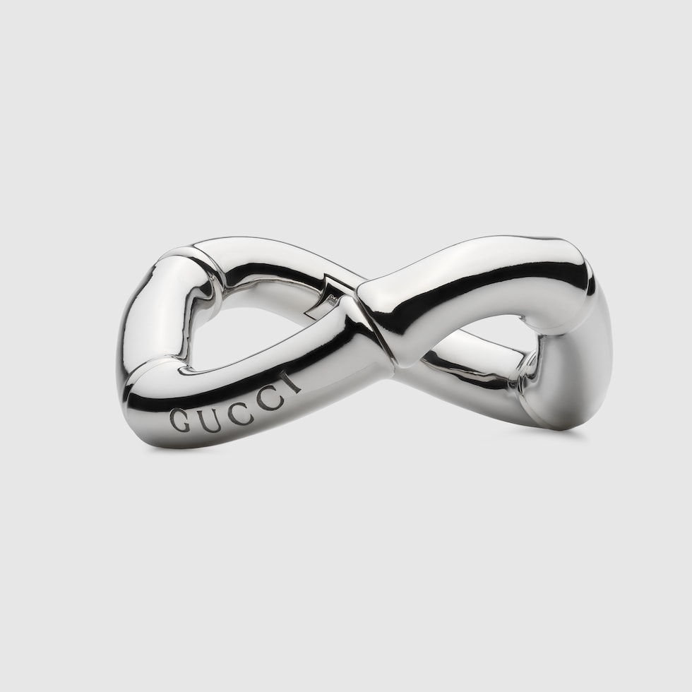Gucci Bamboo cuff bracelet in aluminium with palladium-toned