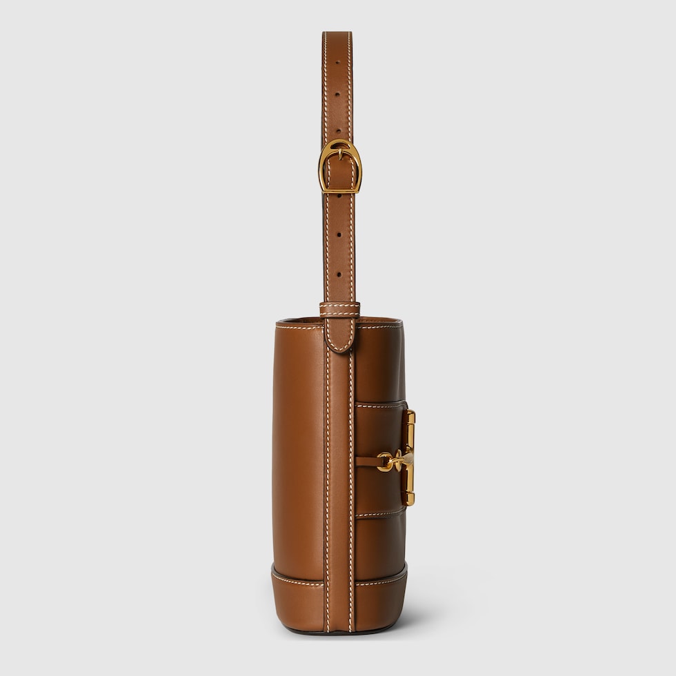 Gucci 73〕スモール バケットバッグブラウン レザー | GUCCI公式