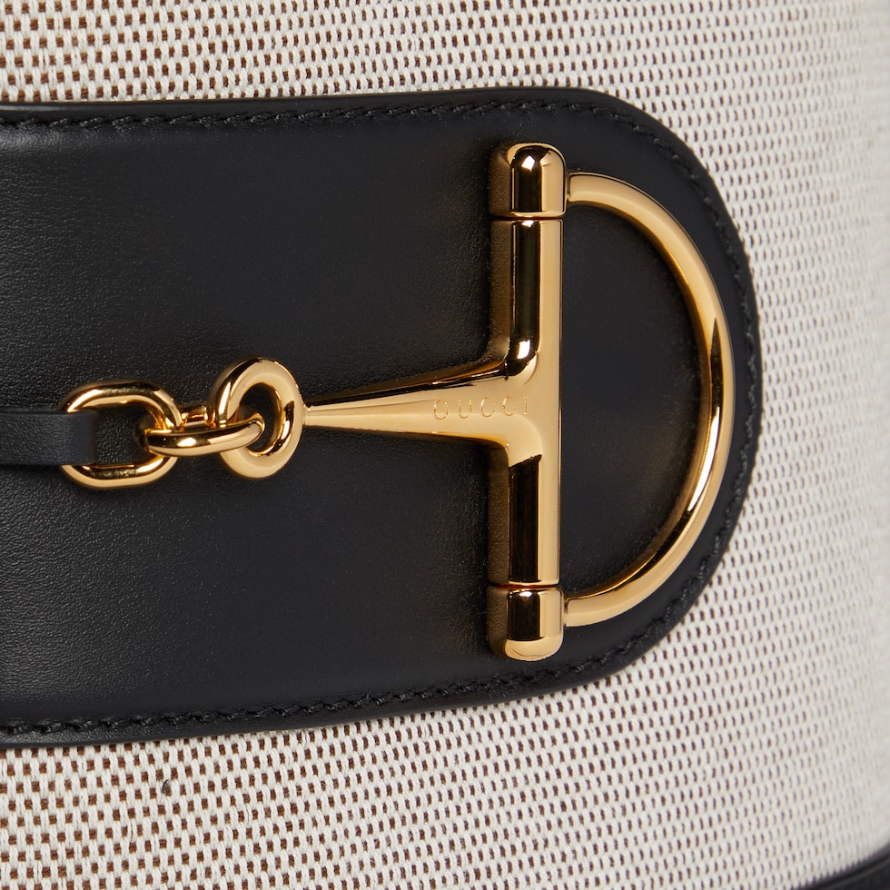 Gucci 73 small bucket bag in natural canvas | GUCCI® US