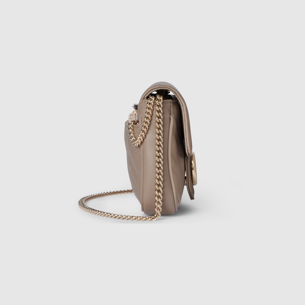 GGマーモント〕スモール ショルダーバッグ ・トープ レザー | GUCCI公式