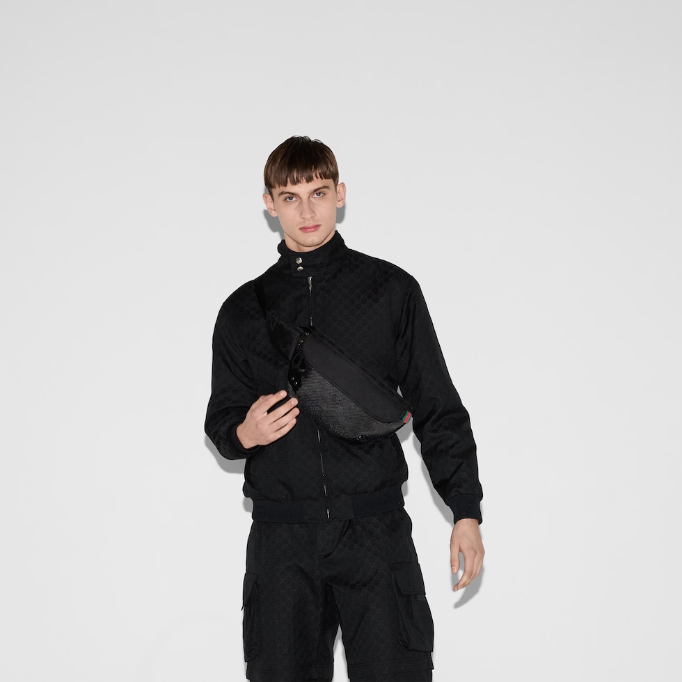 Gucci Nexus large belt bag in black GG nylon | GUCCI® US