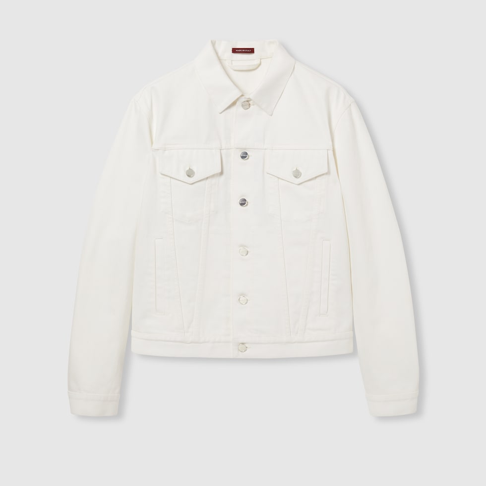 【送料&関税込】Gucci Denim Jacket Denim jacket with embroidery in blue | GUCCI® US