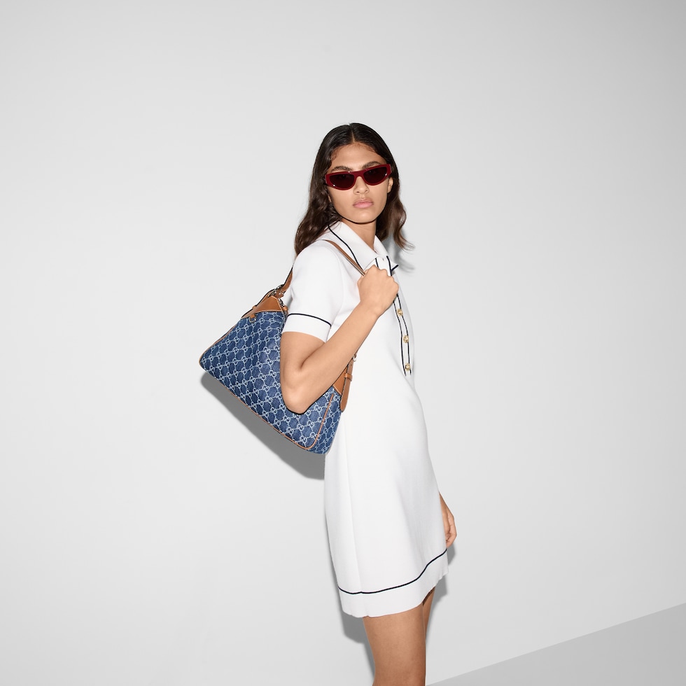 24AW new/GUCCI ウール混ブークレポロドレス PoloDress White Wool bouclé polo dress in ivory | GUCCI® US