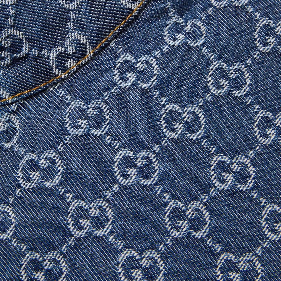 衝撃の激安コスパ・掘り出し物も GG denim jacquard jacket in blue | GUCCI® US 小物