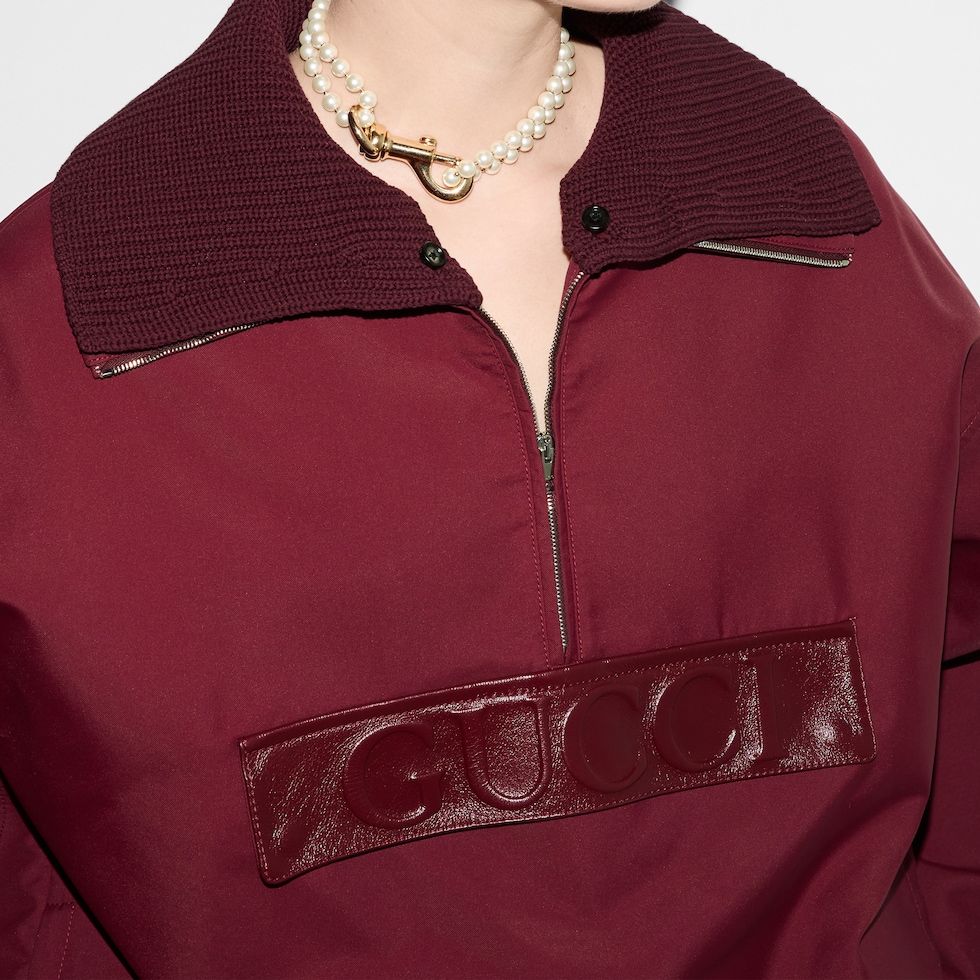 ジャケット GUCCI EMBOSSED GABARDINE BOMBER Embossed gabardine bomber jacket in rosso ancora red | GUCCI® US