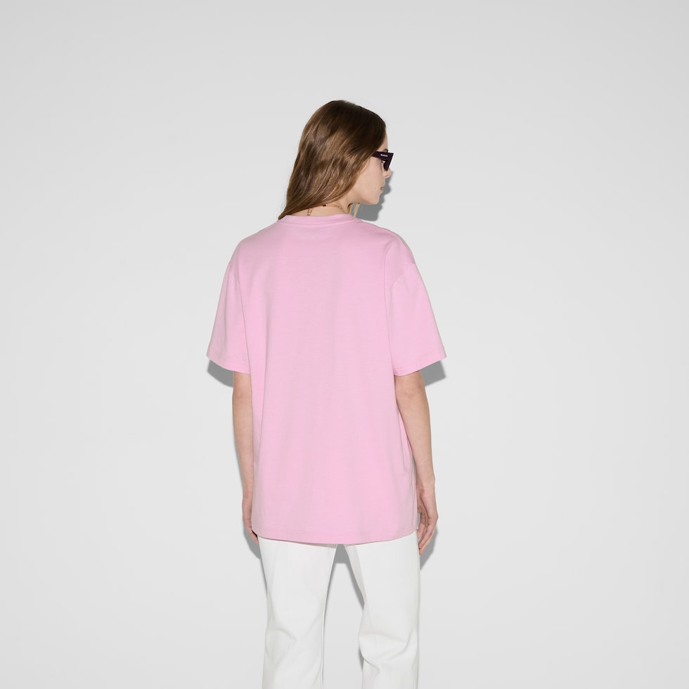 コットンジャージー プリント Tシャツピンク | GUCCI公式