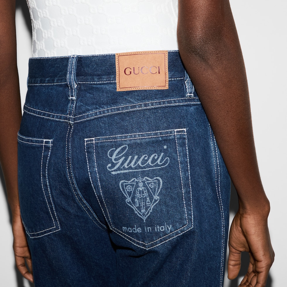 【関税込み】gucci Cropped jeans Gucci Cropped Jeans | Blue | FARFETCH