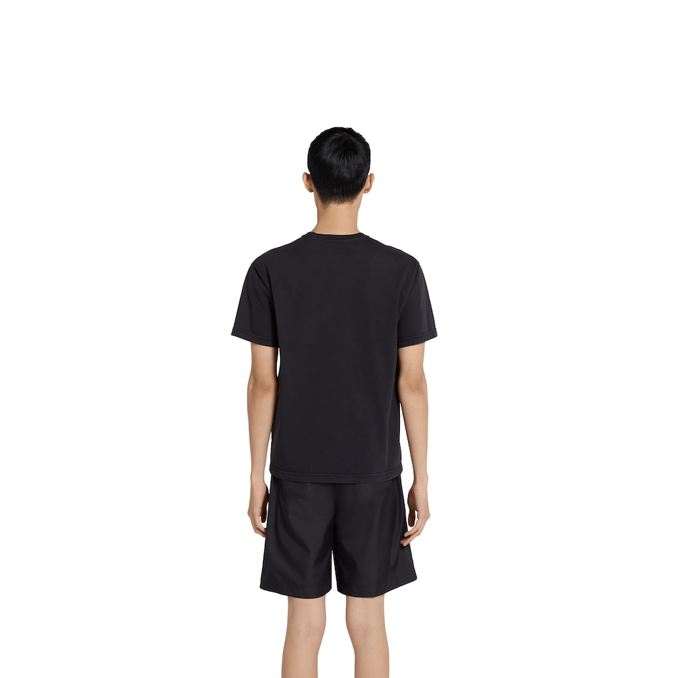 Printed cotton jersey T-shirt in black | GUCCI® US