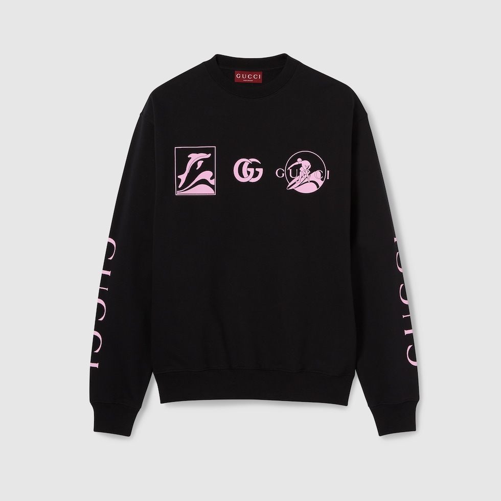 GUCCI ブラック ロゴスウェット XS