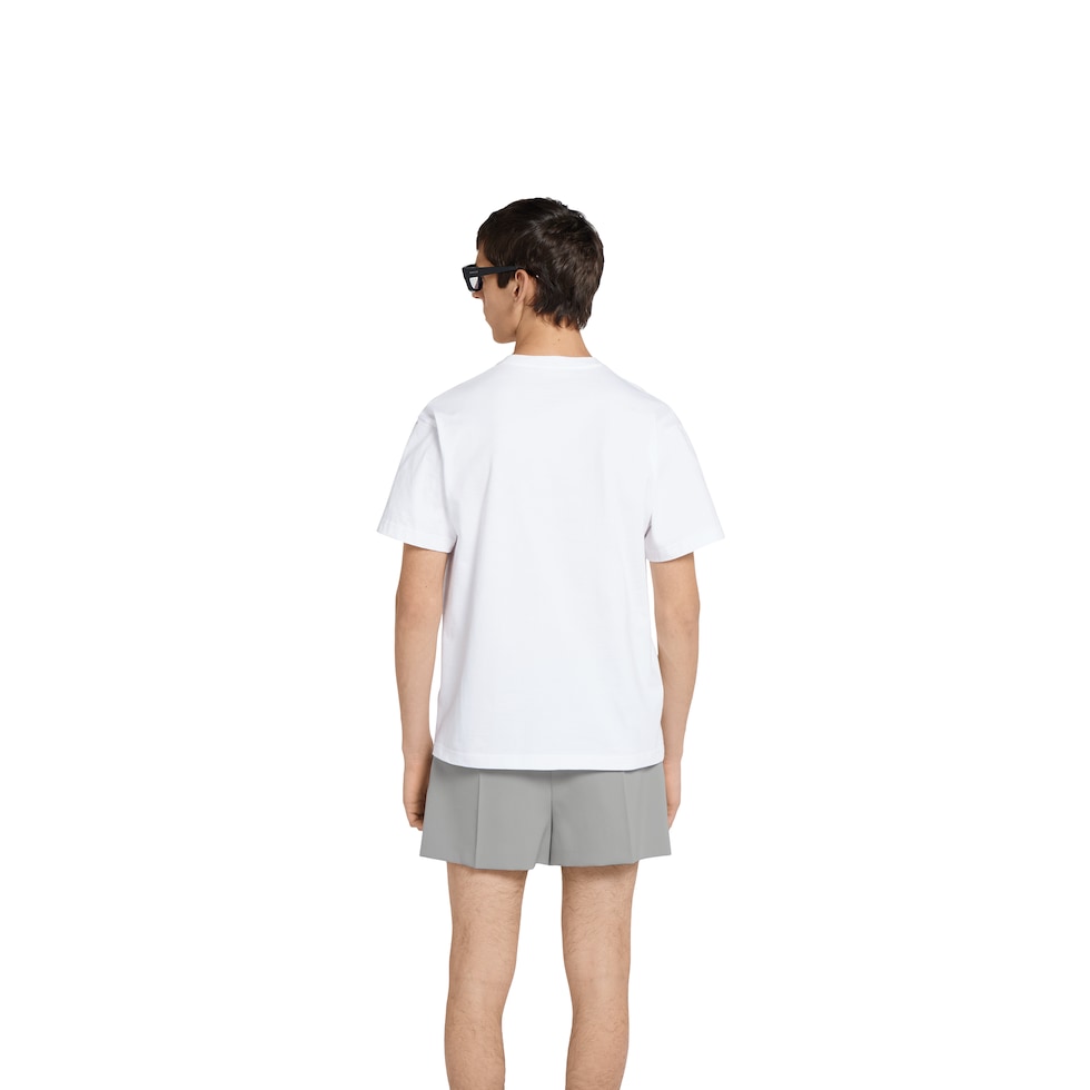 ★GUCCI★ Printed Cotton Jersey Short Sleeve T-Shirt White 7 Printed cotton jersey T-shirt in white | GUCCI® US