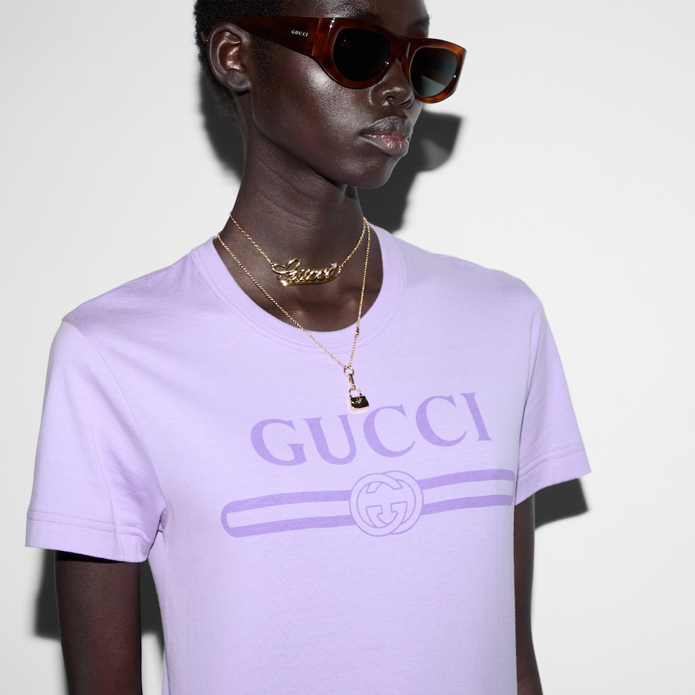 プリント ジャージー Tシャツ ・ライラック | GUCCI公式