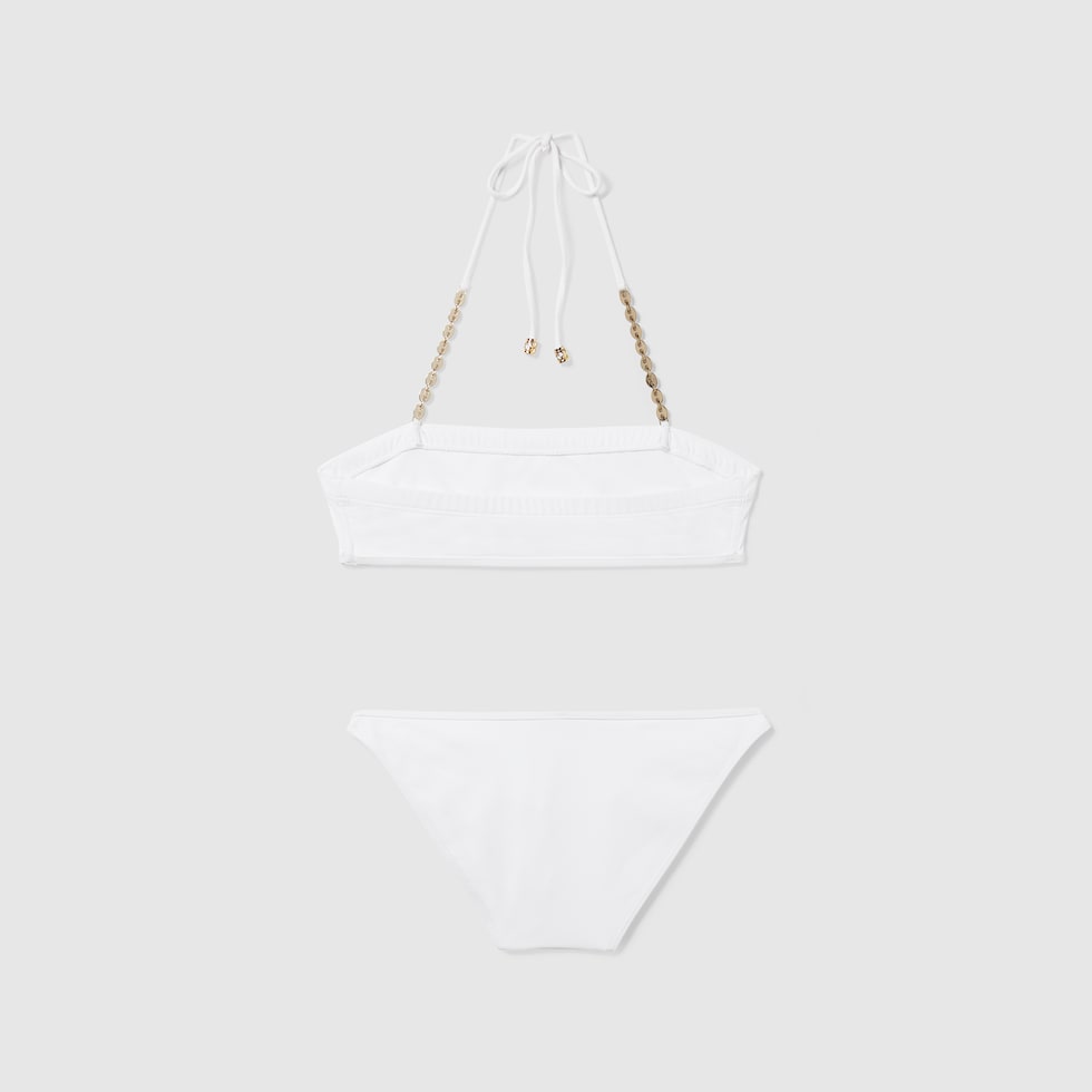 【GUCCI】グッチプリントスパークリングジャージー水着☆SALE中 Sparkling jersey bikini in white | GUCCI® US