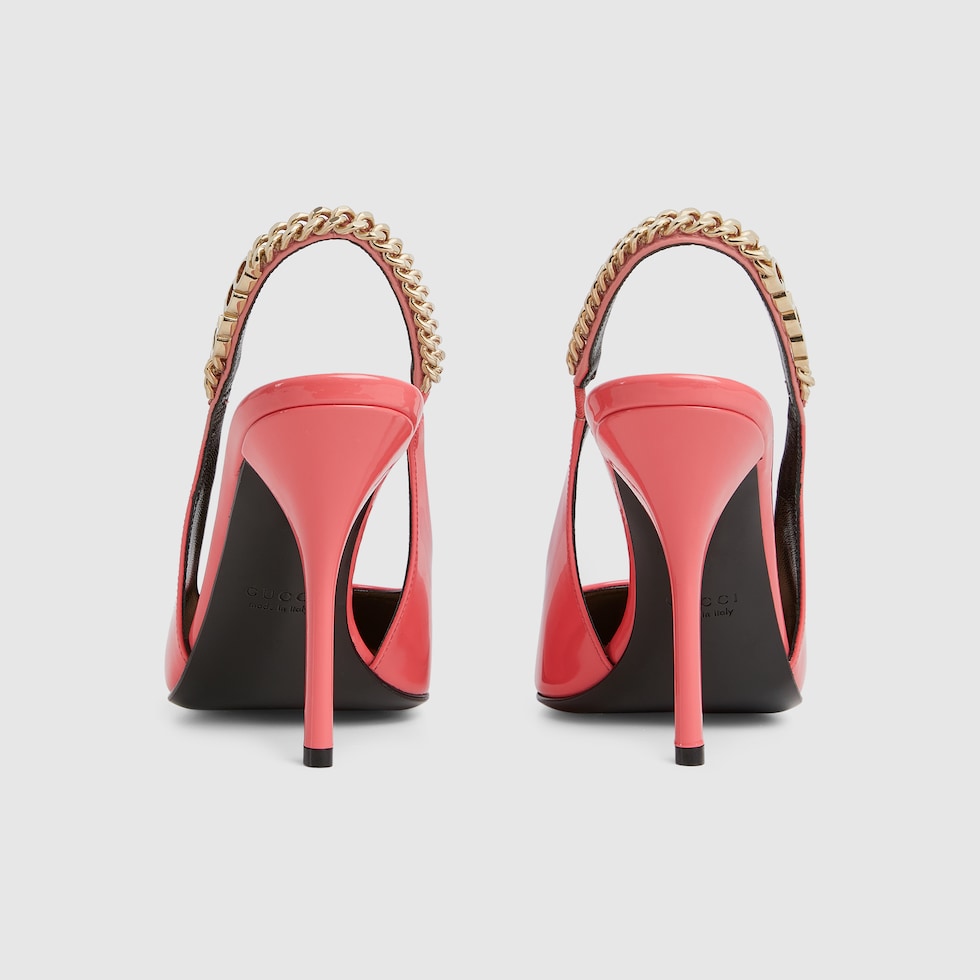 パンプス Gucci Decollete Slingback Signoria Gucci Signoria slingback pump in black patent leather