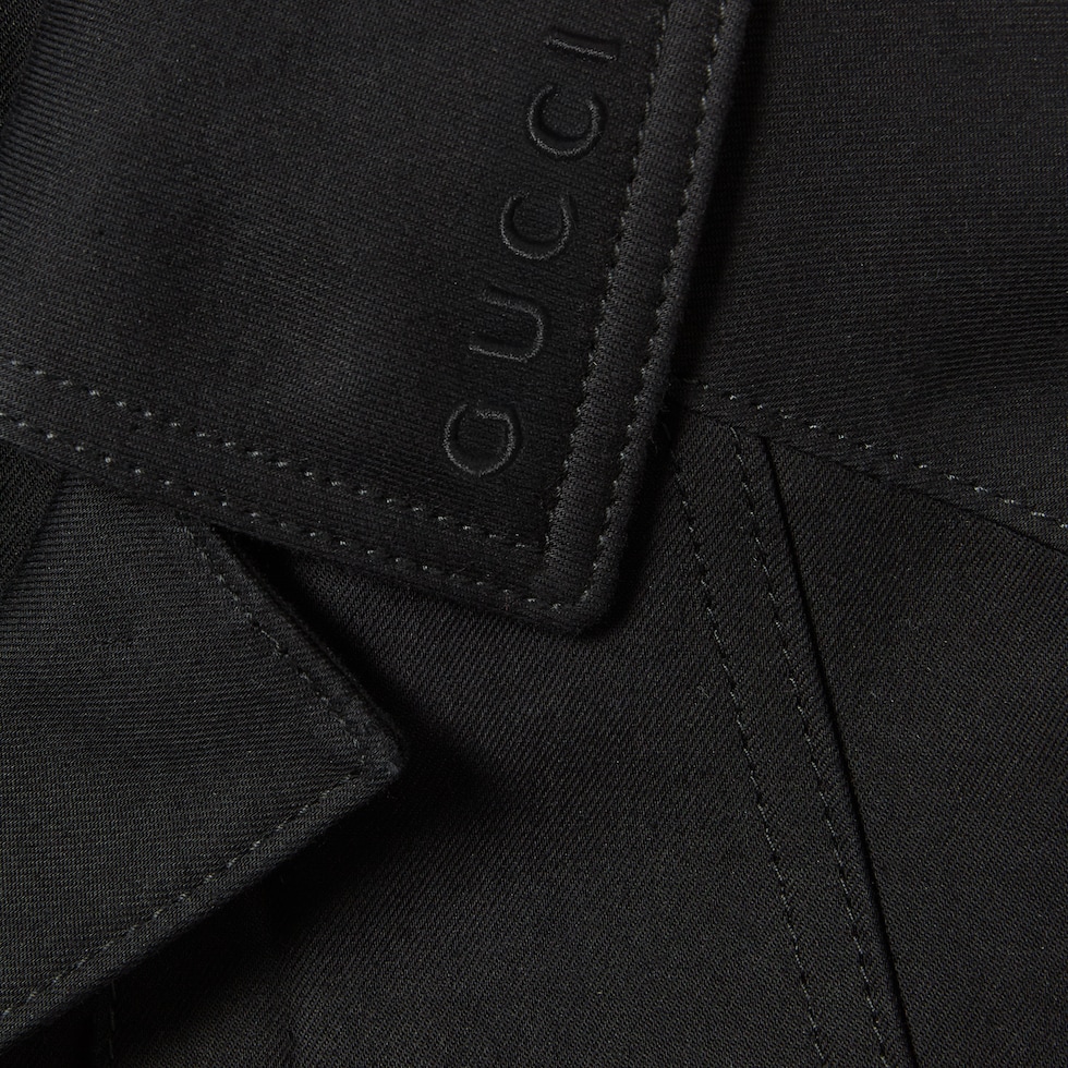 ジャケット GUCCI Black Gabardine Jacket Wool silk gabardine jacket in black | GUCCI® US