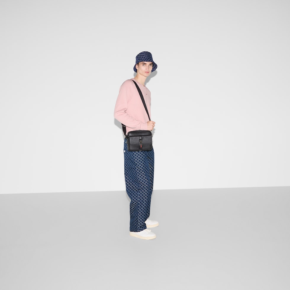 Silk cotton jumper with intarsia in rose pink | GUCCI® NO