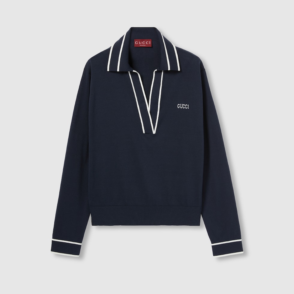 【関税&送料込】Gucci Gucci Cotton Polo Gucci GG stretch cotton polo in black and white | GUCCI® US