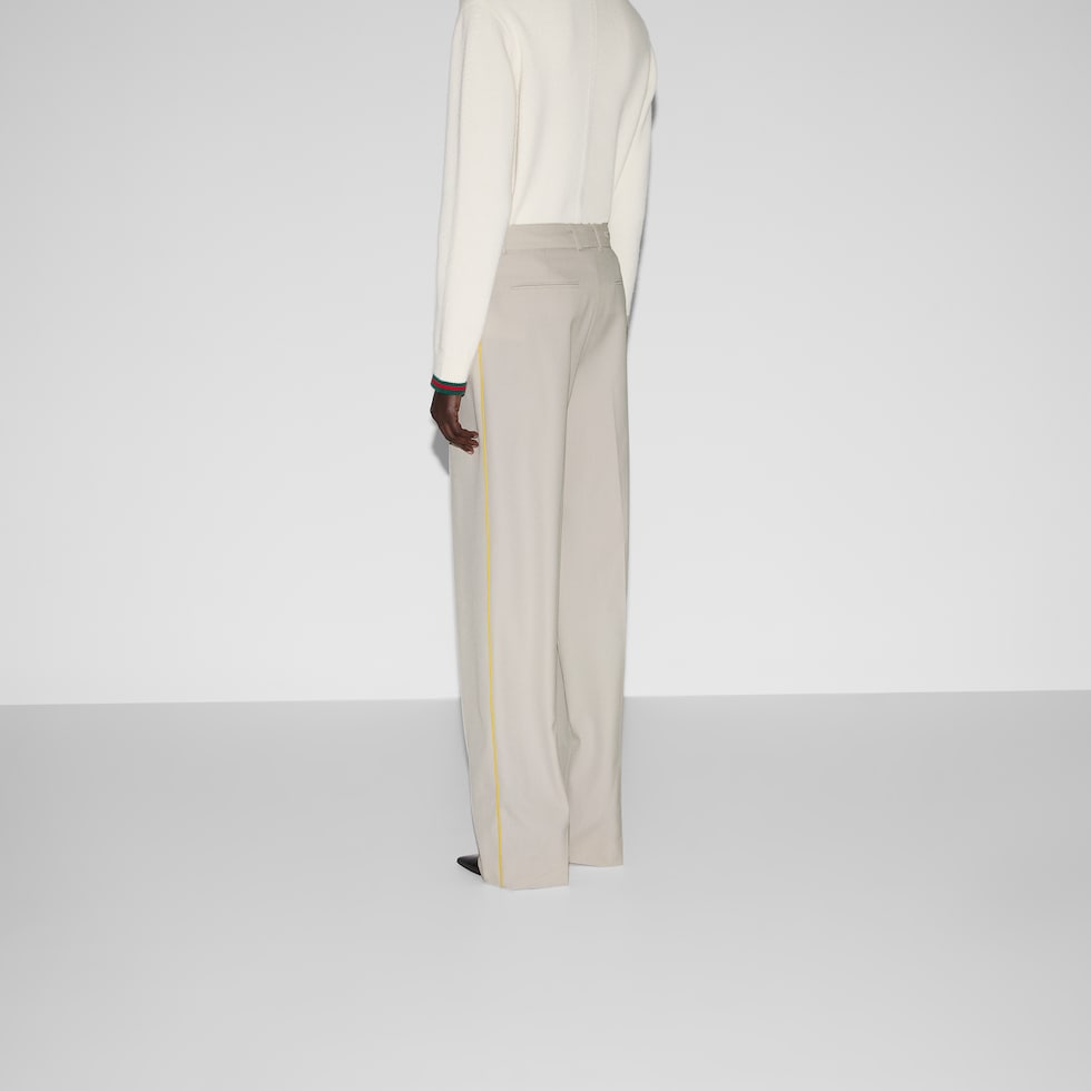 Embossed canvas wool pants in grey | GUCCI® US