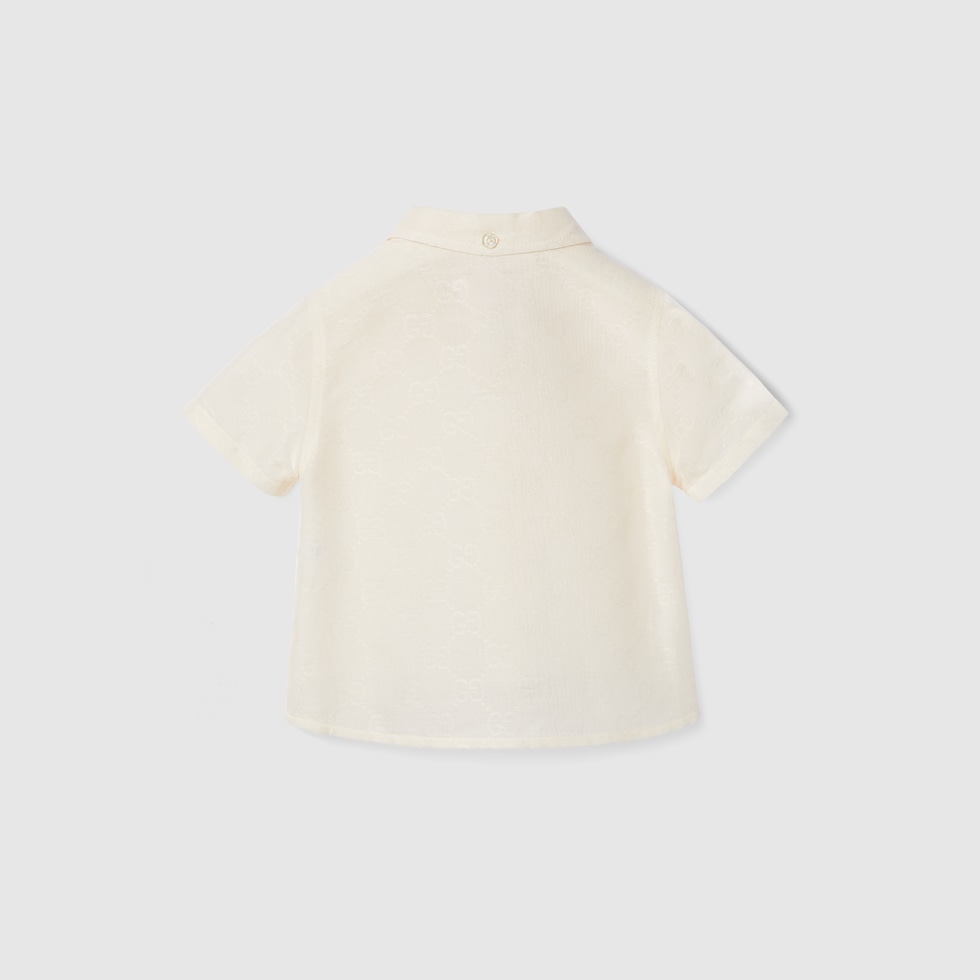 新品 正規品!!  ベビー〕GGコットン ジャカード シャツアイボリー | GUCCI公式 トップス
