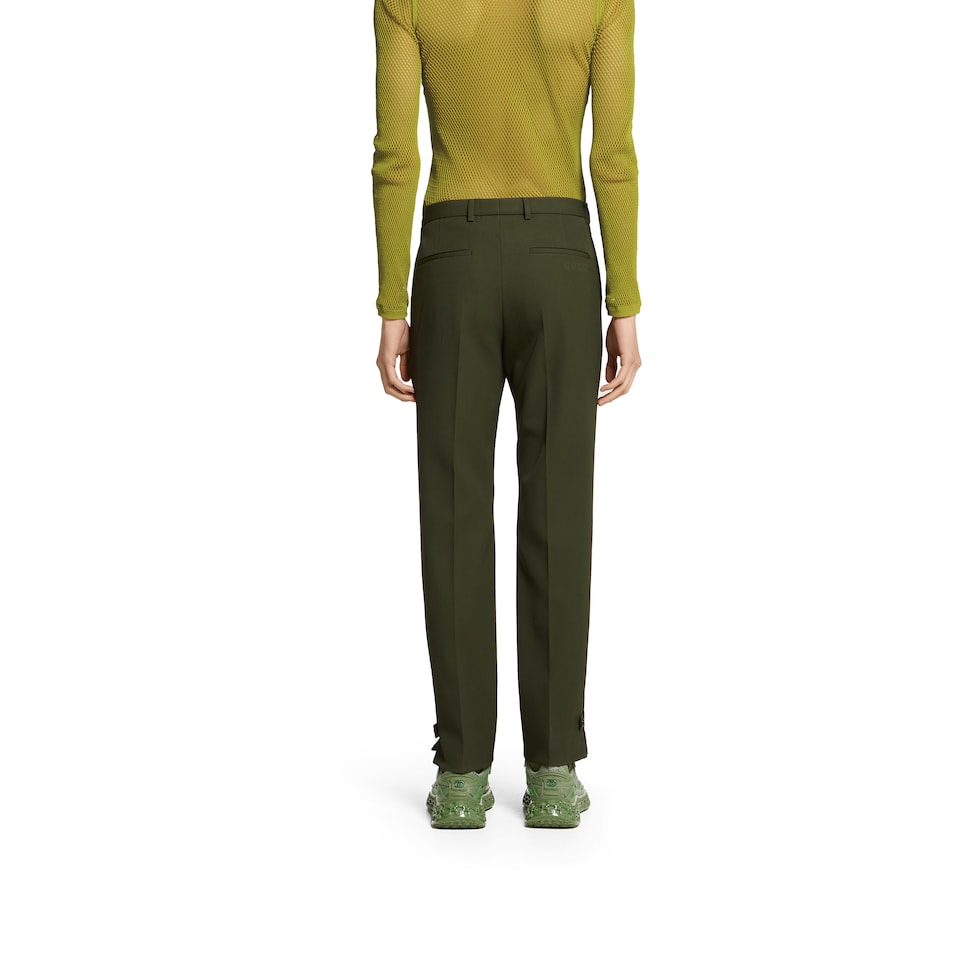 Light wool gabardine pant in forest green | GUCCI® US Light wool gabardine pant in forest green | GUCCI® US