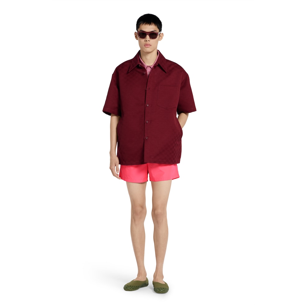 Technical poplin swim short in fuchsia | GUCCI® US