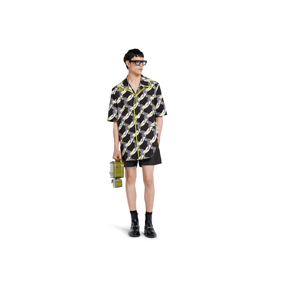 Technical poplin swim short in black | GUCCI® US Technical poplin swim short in black | GUCCI® US
