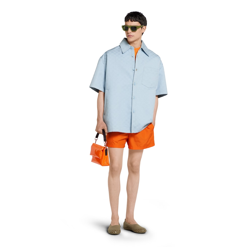 Printed cotton jersey T-shirt in orange | GUCCI® US