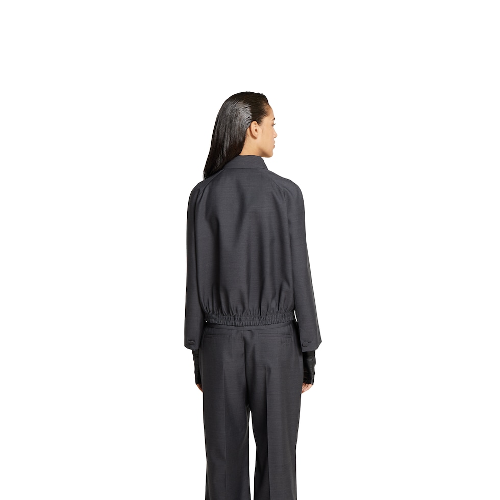 【GUCCI】WOOL BOMBER JACKET●822333ZAR6K1505 Wool bomber jacket in grey | GUCCI® US