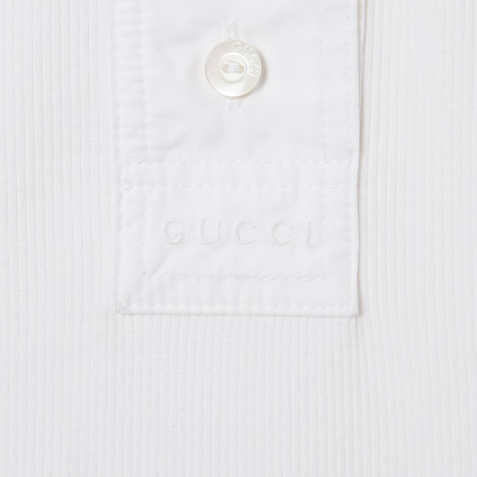 Cotton rib T-shirt in white | GUCCI® US