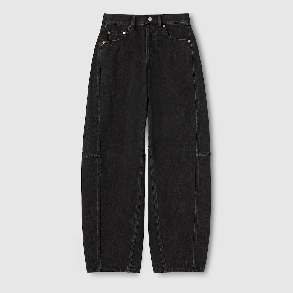 タイトフィット バルーン デニム パンツブラック | GUCCI公式